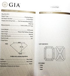 Diamant Zimi - 0,55 ct, diamant naturel non serti, couleur « Fancy Vivid Yellow Orange », certifié GIA, pureté SI1