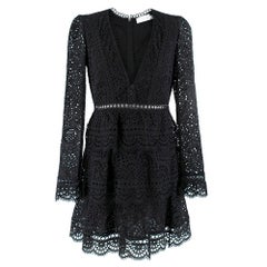 Zimmerman Black Lace Embroidered Mini Dress SIZE 1