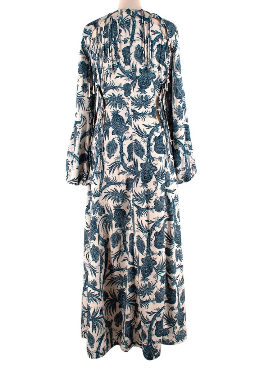 Maxi Vestido de Satén Estampado China Azul Zimmerman Gris en venta