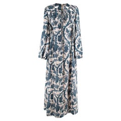 Maxi Vestido de Satén Estampado China Azul Zimmerman