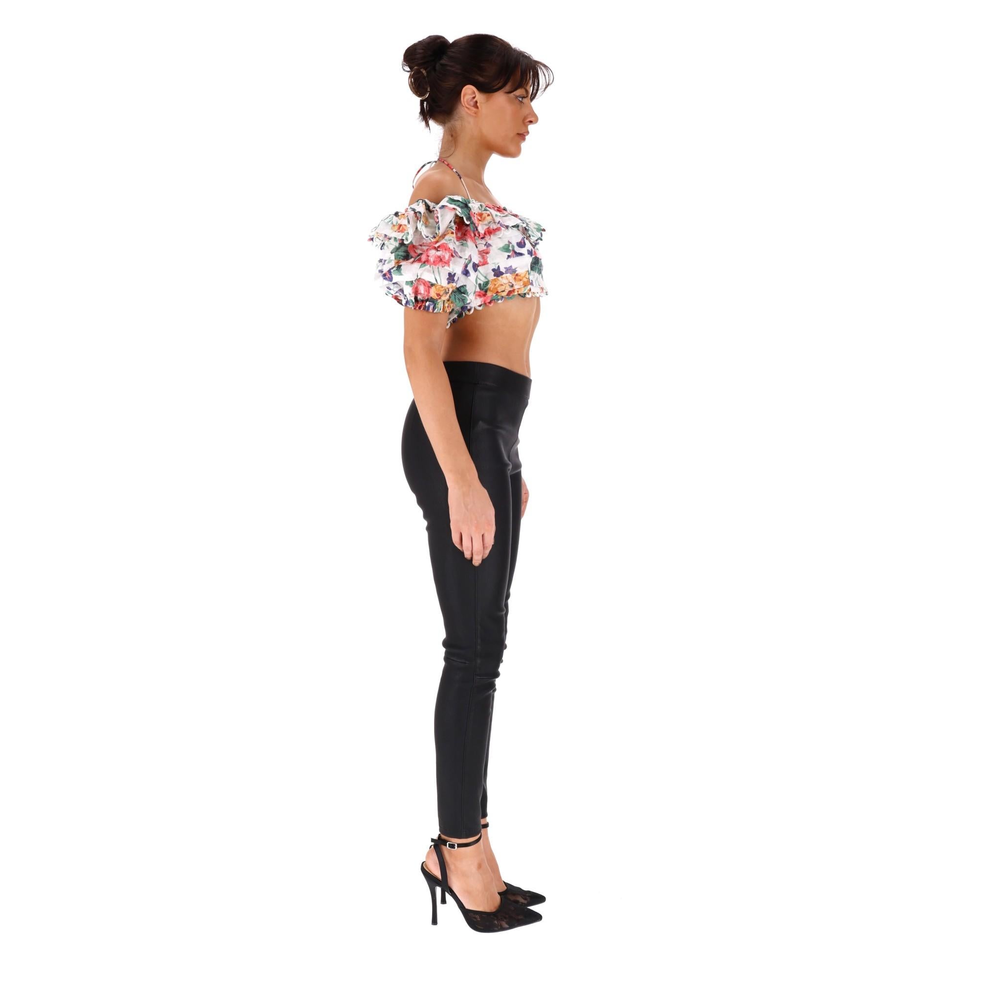 Beige Zimmerman Floral Linen Top. For Sale