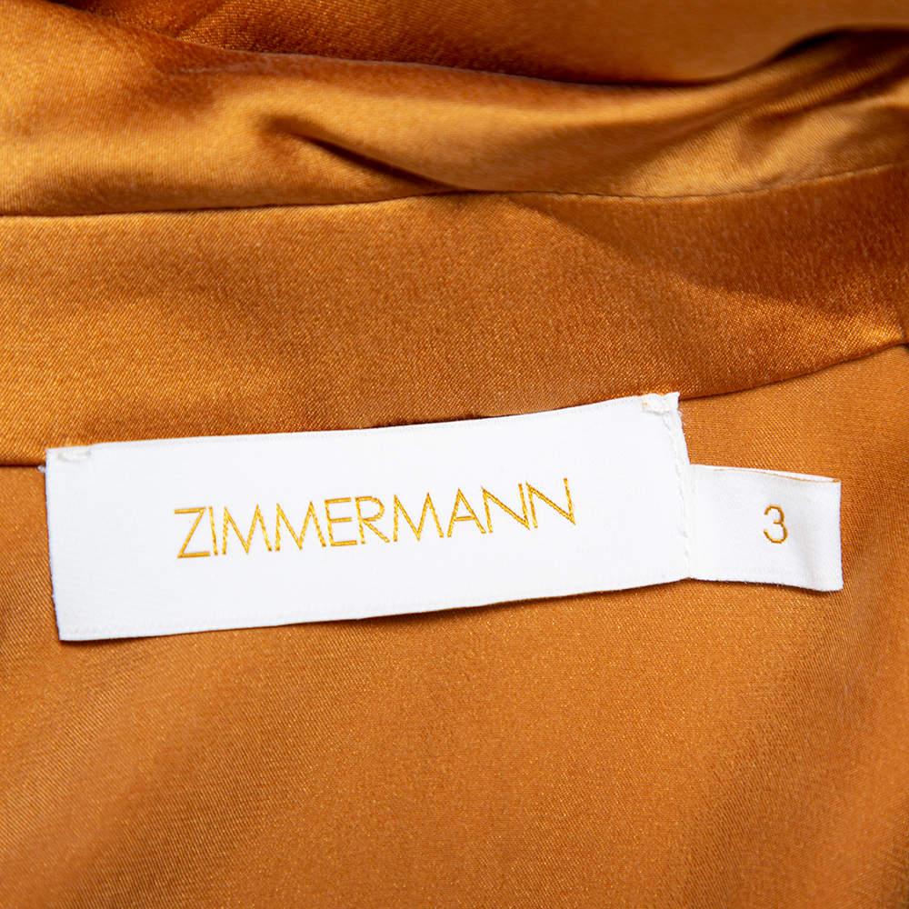 Women's Zimmerman Gold Satin Faux Wrap Belted Playsuit L