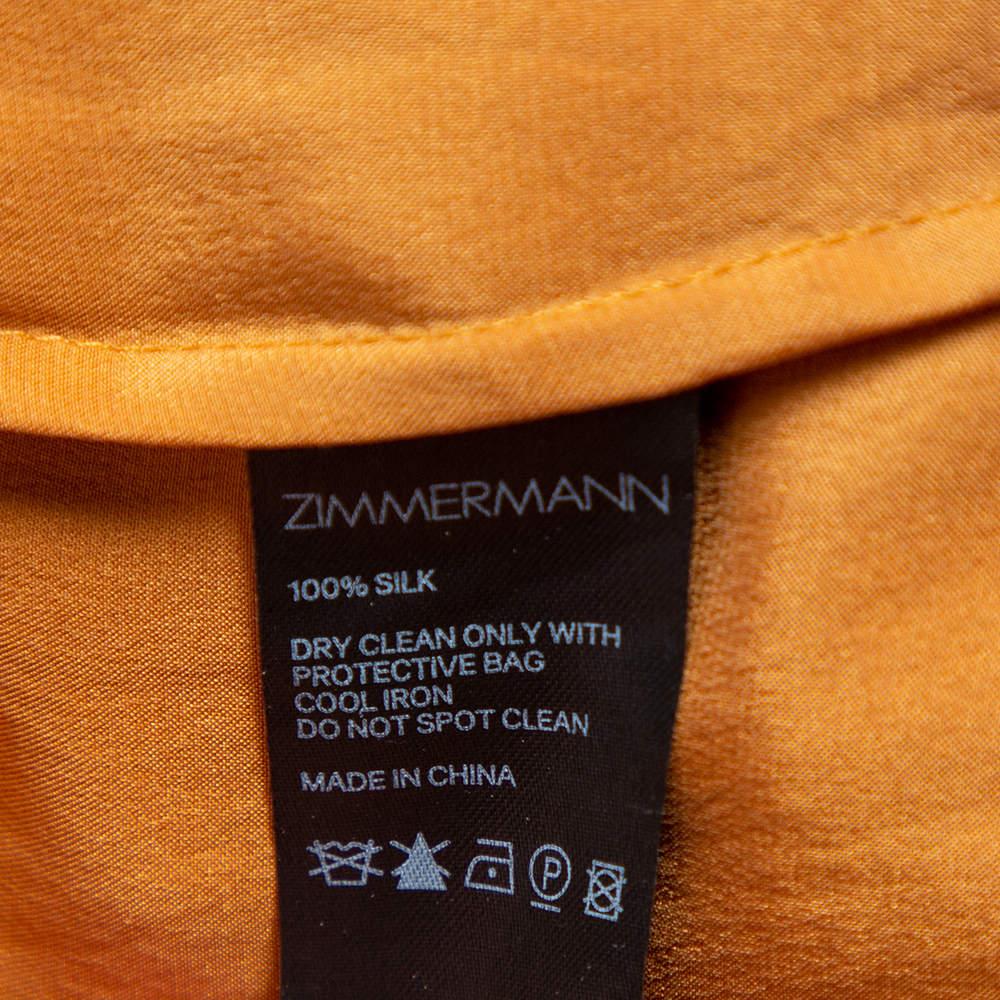 Zimmerman Gold Satin Faux Wrap Belted Playsuit L 1
