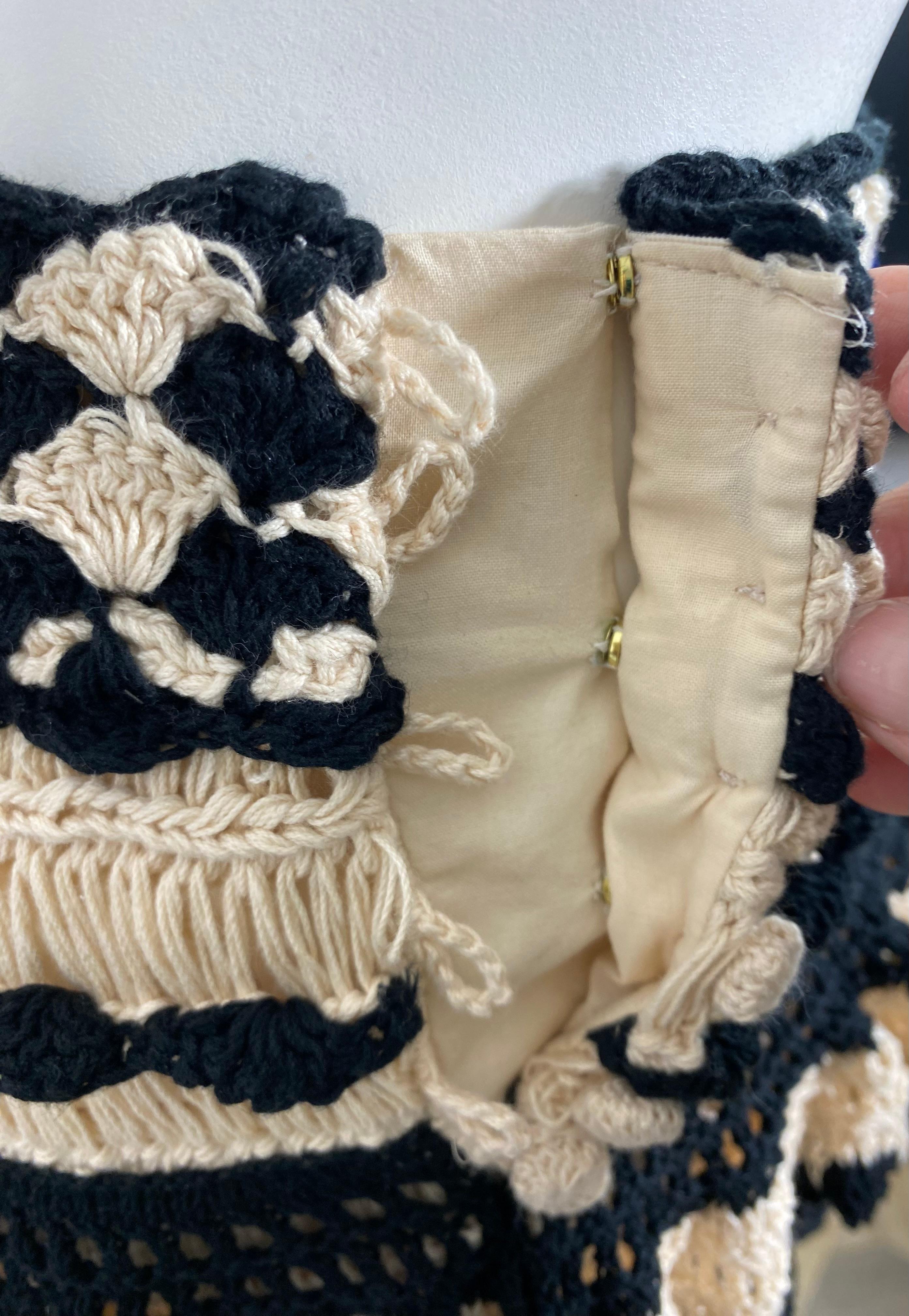 Zimmerman Ivory and Black Anneke Crochet Midi Skirt Set - Zimmerman size 0 NWT For Sale 8
