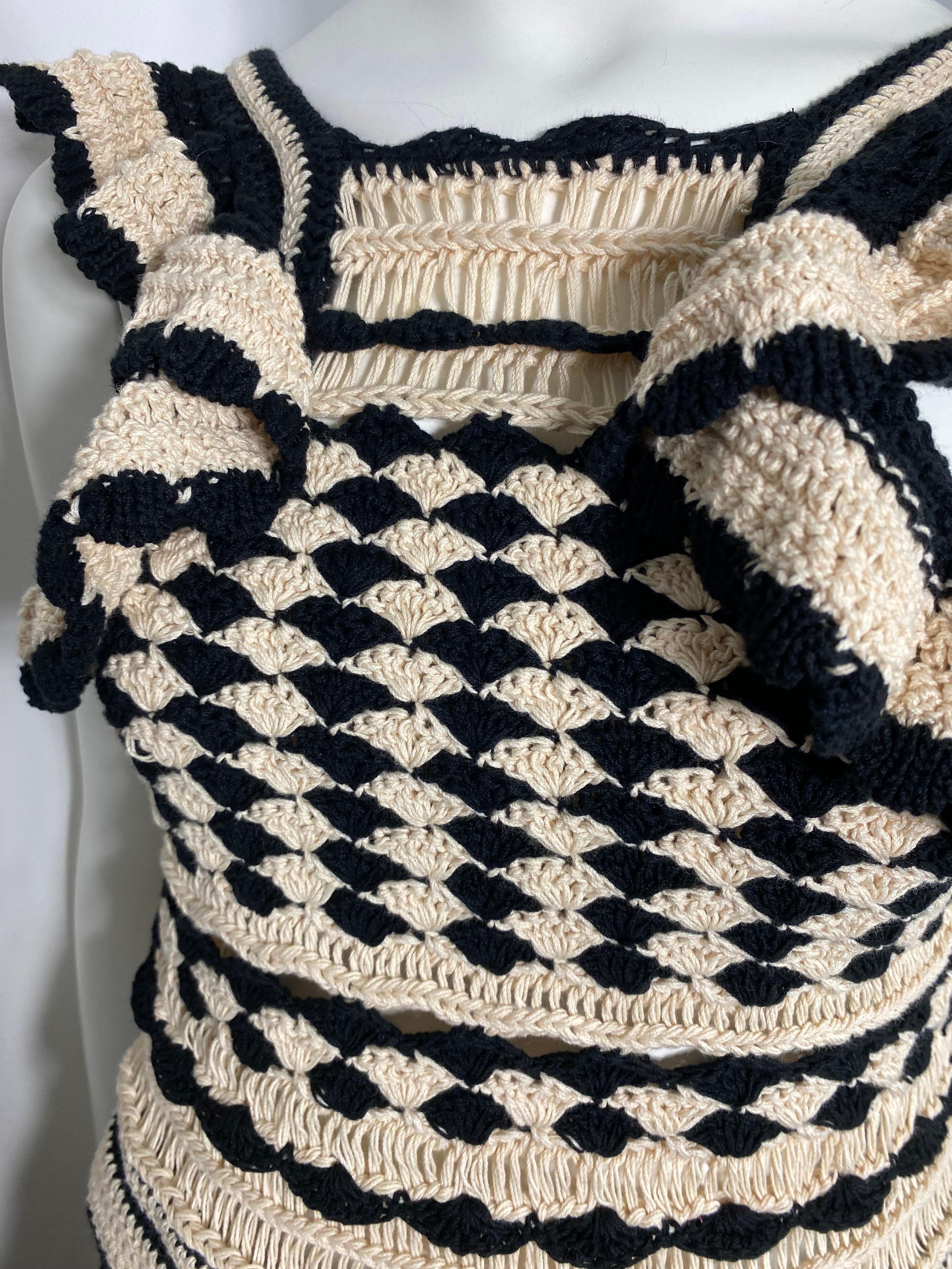 Zimmerman Ivory and Black Anneke Crochet Midi Skirt Set - Zimmerman size 0 NWT For Sale 1