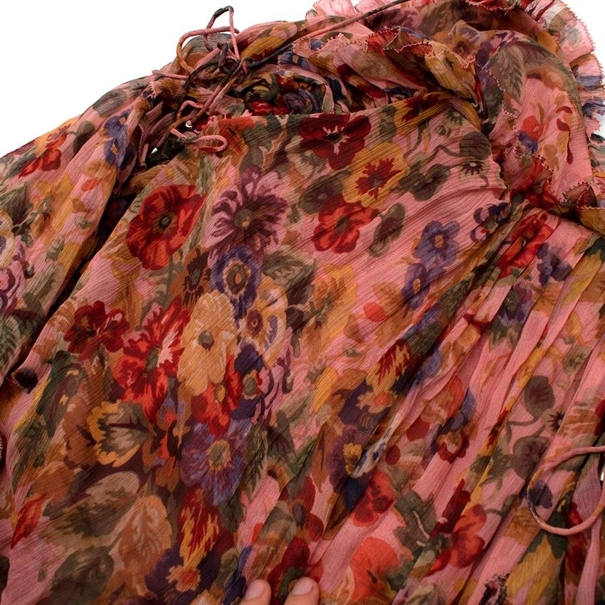 Zimmerman Lovelorn Floral-Print Sleeveless Babydoll Mini Dress In Excellent Condition For Sale In London, GB