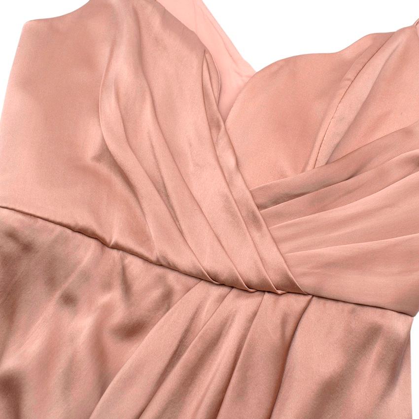 Beige Zimmerman Musk Pink Washed Satin Cocktail Dress For Sale