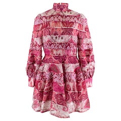 Zimmerman Pink Spliced Ikat Print Mini Dress 2
