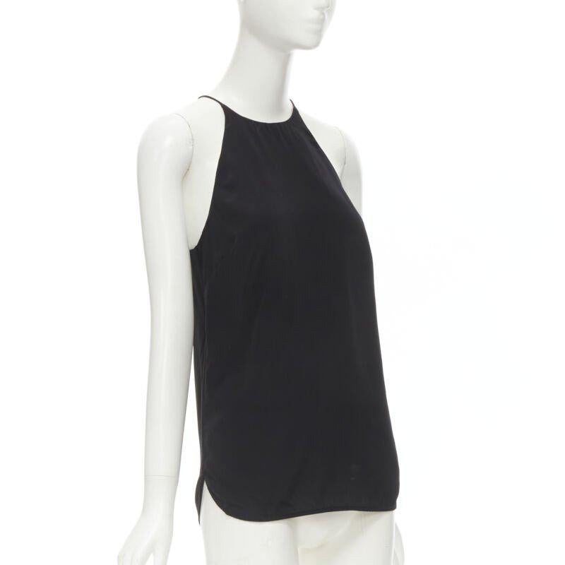 ZIMMERMANN 100% silk black racerback rounded hem tank top US0 XS In Excellent Condition In Hong Kong, NT