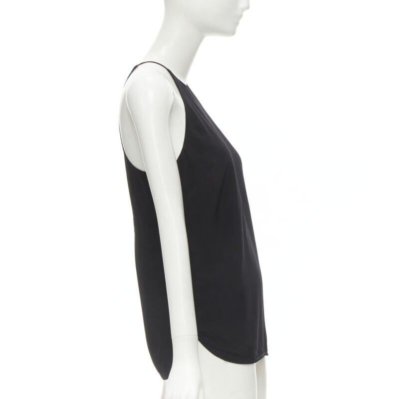 Women's ZIMMERMANN 100% silk black racerback rounded hem tank top US0 XS