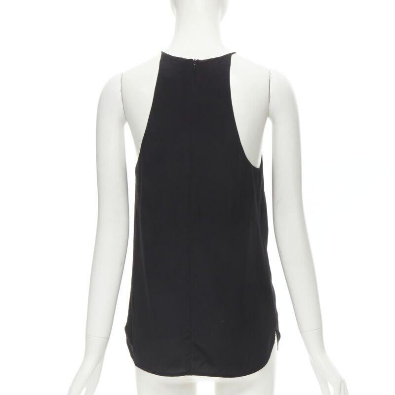 ZIMMERMANN 100% silk black racerback rounded hem tank top US0 XS 1