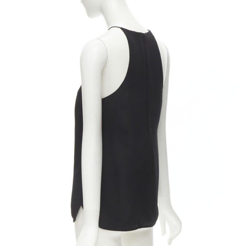 ZIMMERMANN 100% silk black racerback rounded hem tank top US0 XS 2