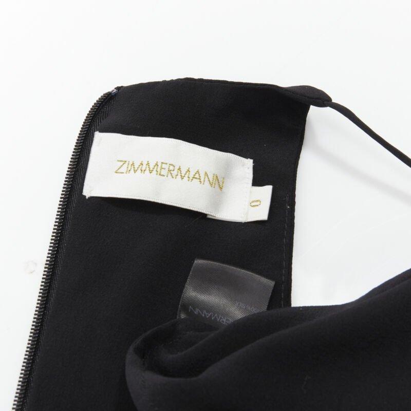 ZIMMERMANN 100% silk black racerback rounded hem tank top US0 XS 4