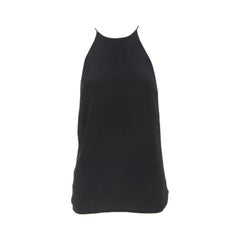 ZIMMERMANN 100% silk black racerback rounded hem tank top US0 XS