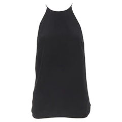ZIMMERMANN 100% silk black racerback rounded hem tank top US0 XS