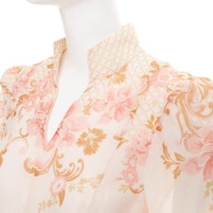 ZIMMERMANN 2022 Abito da passerella in organza di seta e lino rosa bow, taglia US1 XS
