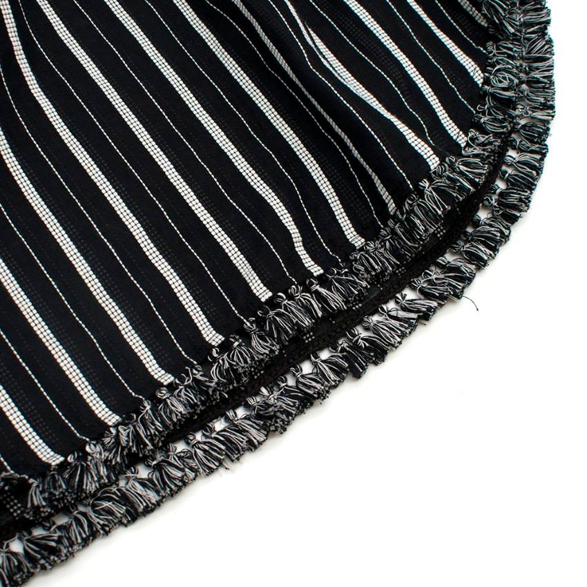 Black Zimmermann Aerial fringe-trimmed striped cotton-gauze tunic XS
