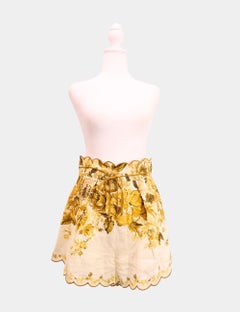 Zimmermann Aliane Scallop Linen Shorts Size 1