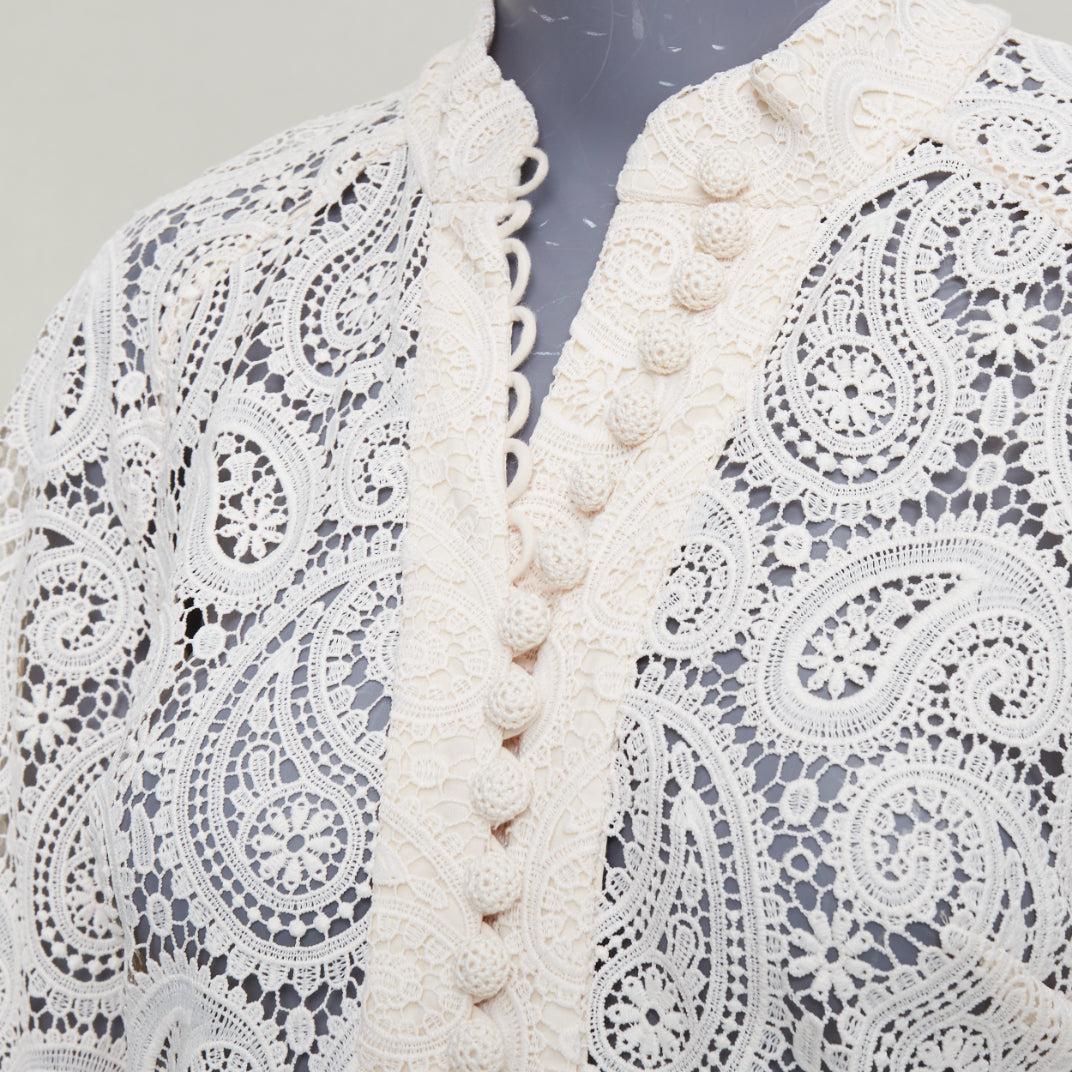 ZIMMERMANN Amari creme paisley floral lace cotton lined peasant dress Sz1 S
Referenz: JACG/A00292
Marke: Zimmermann
MATERIAL: Polyester
Farbe: Creme
Muster: Paisley
Verschluss: Reißverschluss
Innenfutter: Creme Baumwolle
Zusätzliche Details: Das