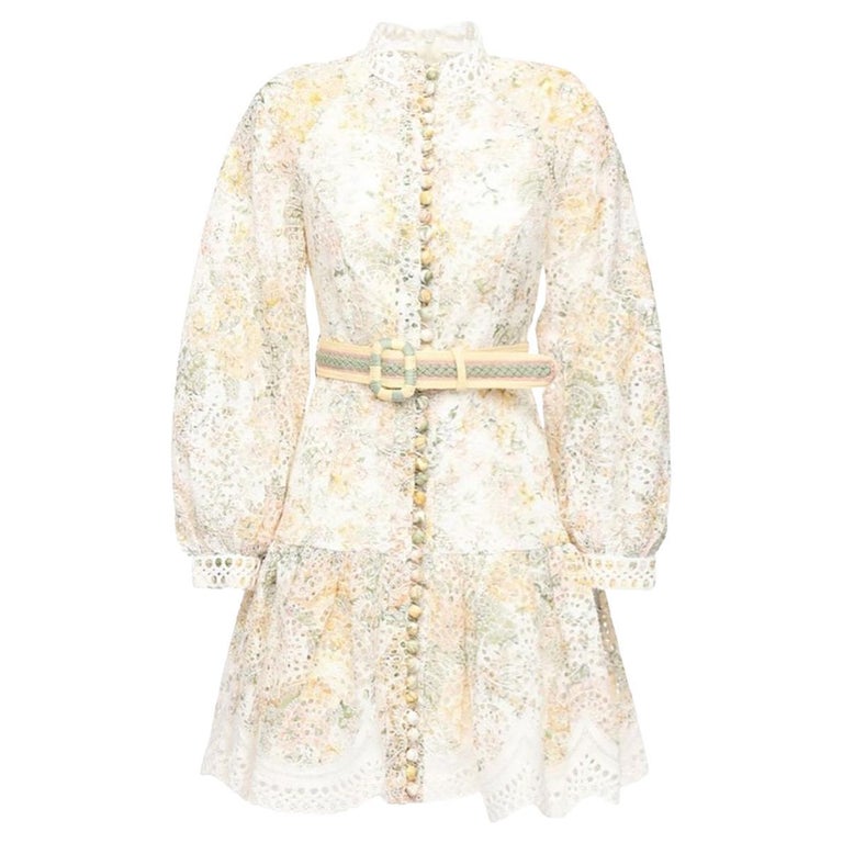 ZIMMERMANN AMELIE EMBROIDERED DRESS Size M For Sale at 1stDibs