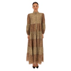 Zimmermann Animal Print Tiered Cotton Maxi Dress