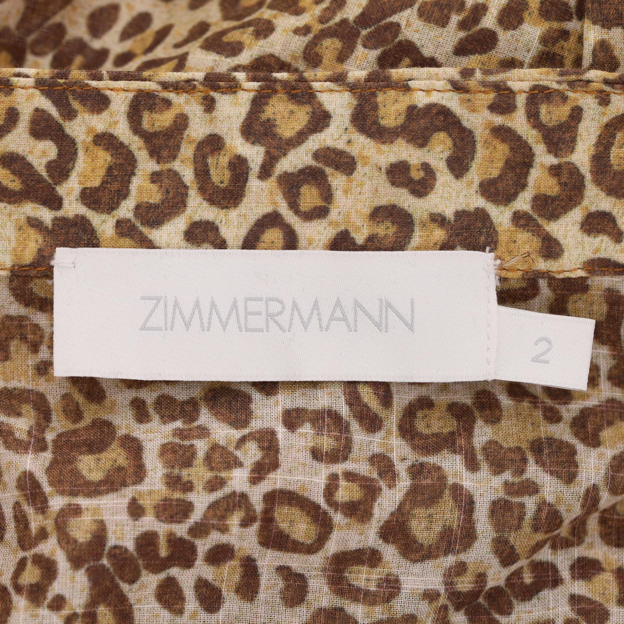 Maxi abito in cotone con stampa animalier di Zimmermann in vendita 1