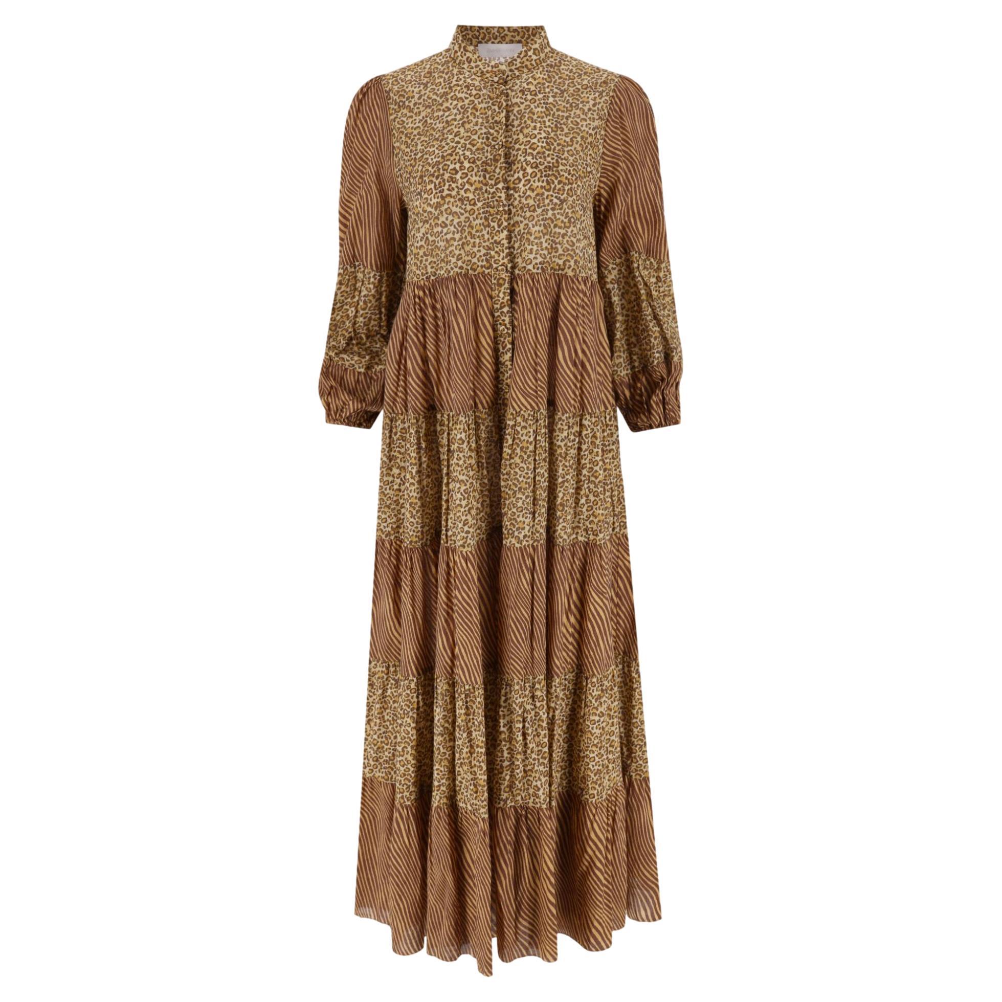 Maxi abito in cotone con stampa animalier di Zimmermann in vendita