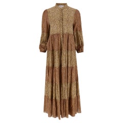 Zimmermann Animal Print Tiered Cotton Maxi Dress