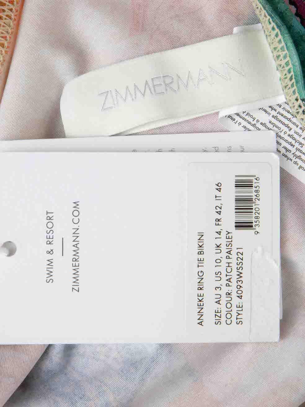 Zimmermann Anneke Ring Tie Tassel Bikini Size XL In New Condition In London, GB