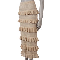 ZIMMERMANN beige 2024 MATCHMAKER RUFFLED POINTELLE MIDI Skirt S