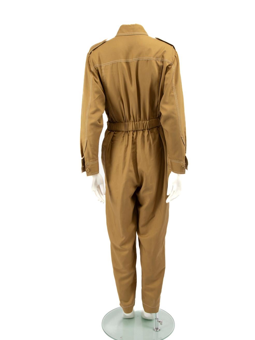 Zimmermann Beige Seide lange Ärmel Jumpsuit Größe S im Zustand „Gut“ in London, GB