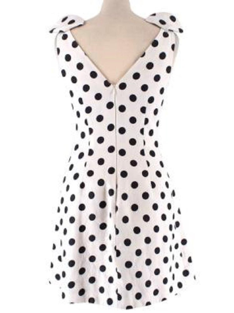 Zimmermann Ivory & Black Polka Dot Linen Mini Dress XXS/XS