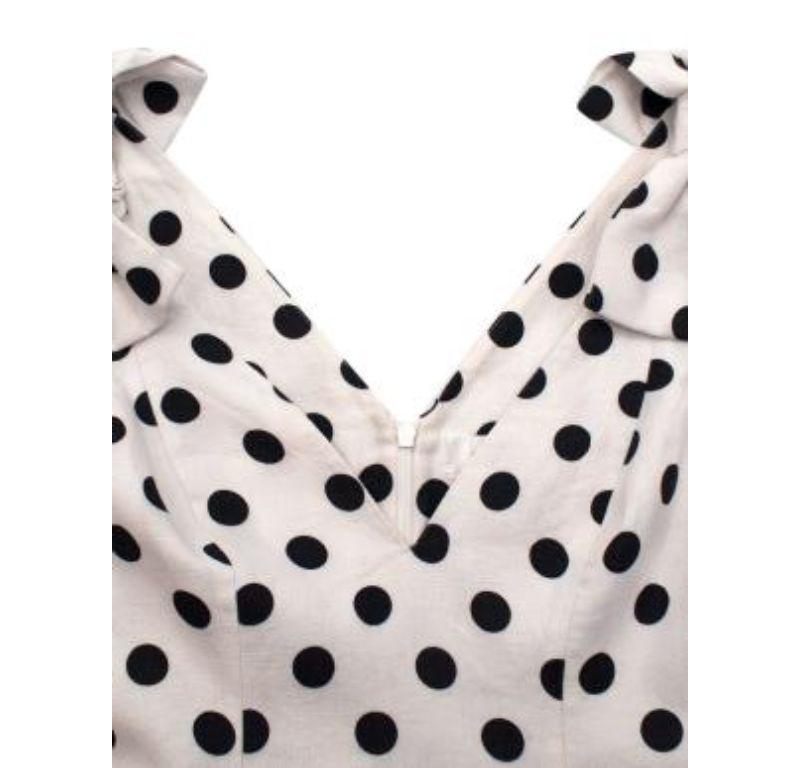 Women's Zimmermann Black and White Polka Dot Linen Bow Detail Mini Dress For Sale