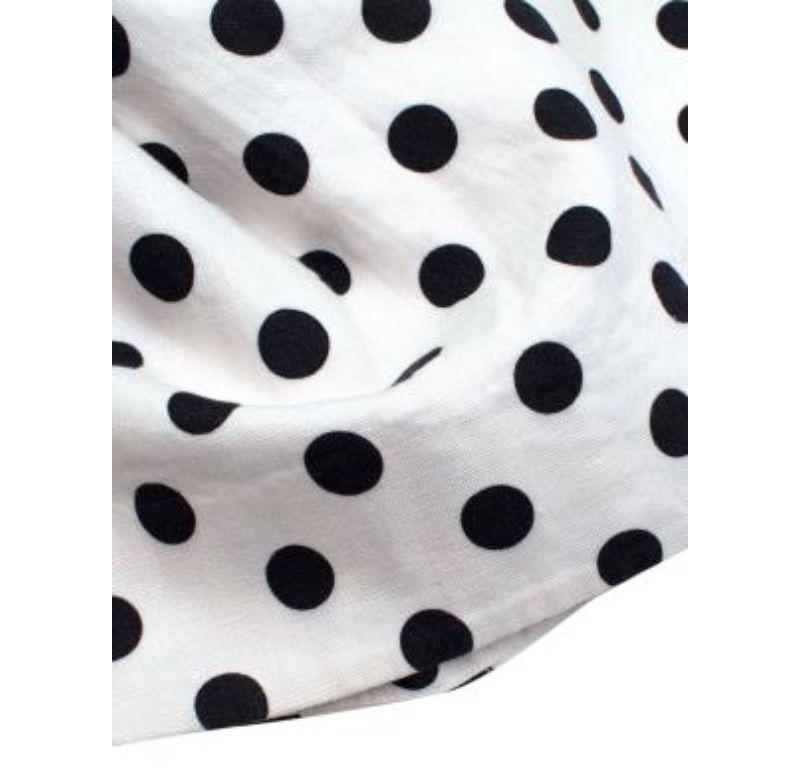 Zimmermann Black and White Polka Dot Linen Bow Detail Mini Dress For Sale 1