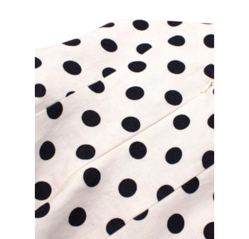 Zimmermann Black and White Polka Dot Linen Bow Detail Mini Dress For Sale 3