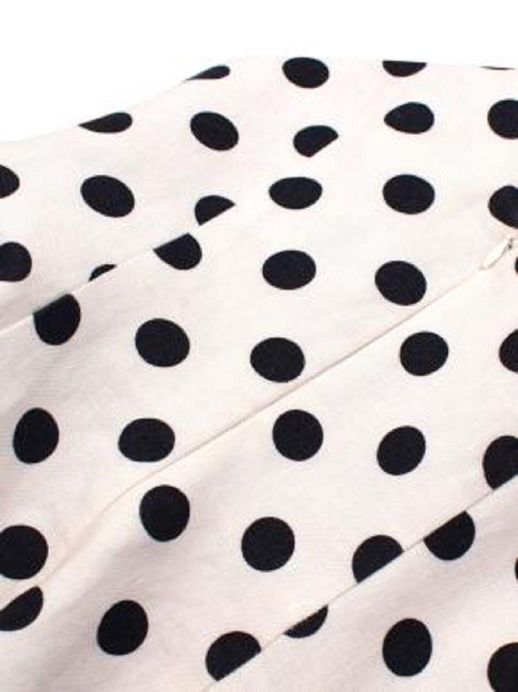 Zimmermann Black and White Polka Dot Linen Bow Detail Mini Dress For Sale 2