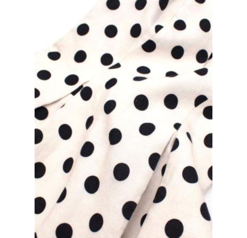 Zimmermann Black and White Polka Dot Linen Bow Detail Mini Dress For Sale 4