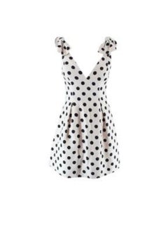 Zimmermann Black and White Polka Dot Linen Bow Detail Mini Dress