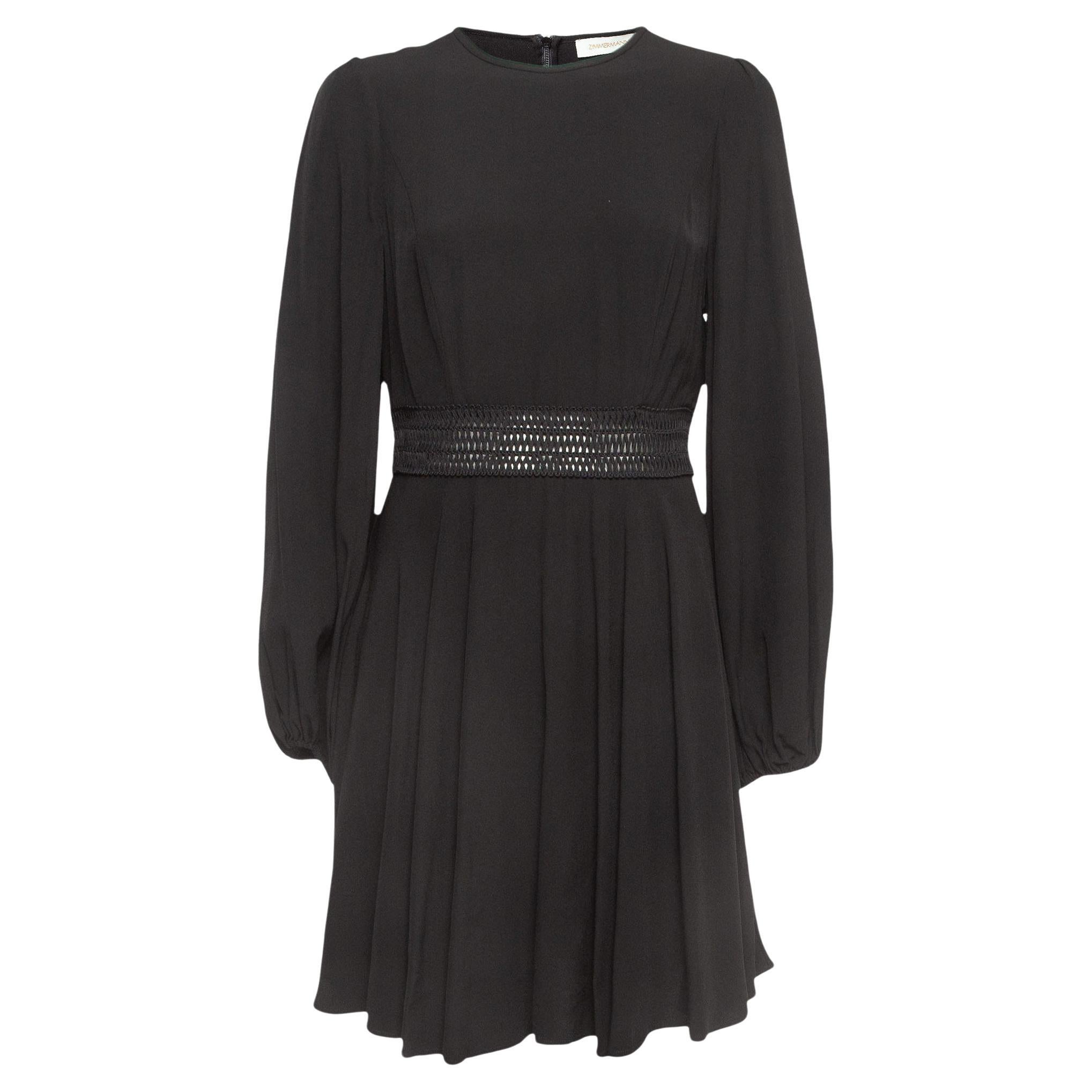 Zimmermann Black Crepe Mini Dress M