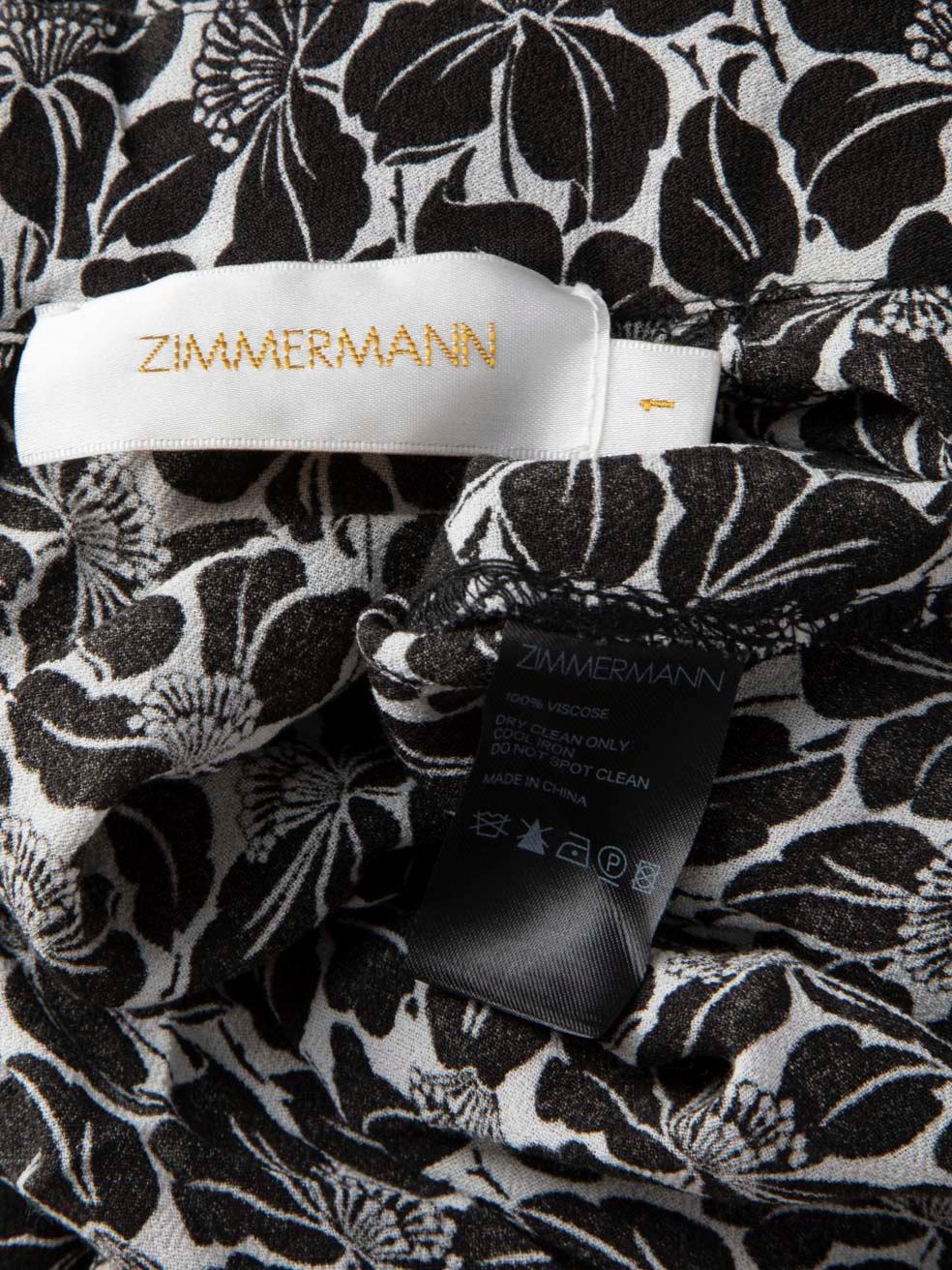 Zimmermann Black Floral Crepe Sleeveless Blouse Size M For Sale 1