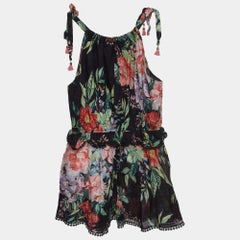 Zimmermann Black Floral Print Cotton Playsuit (10 Yrs)
