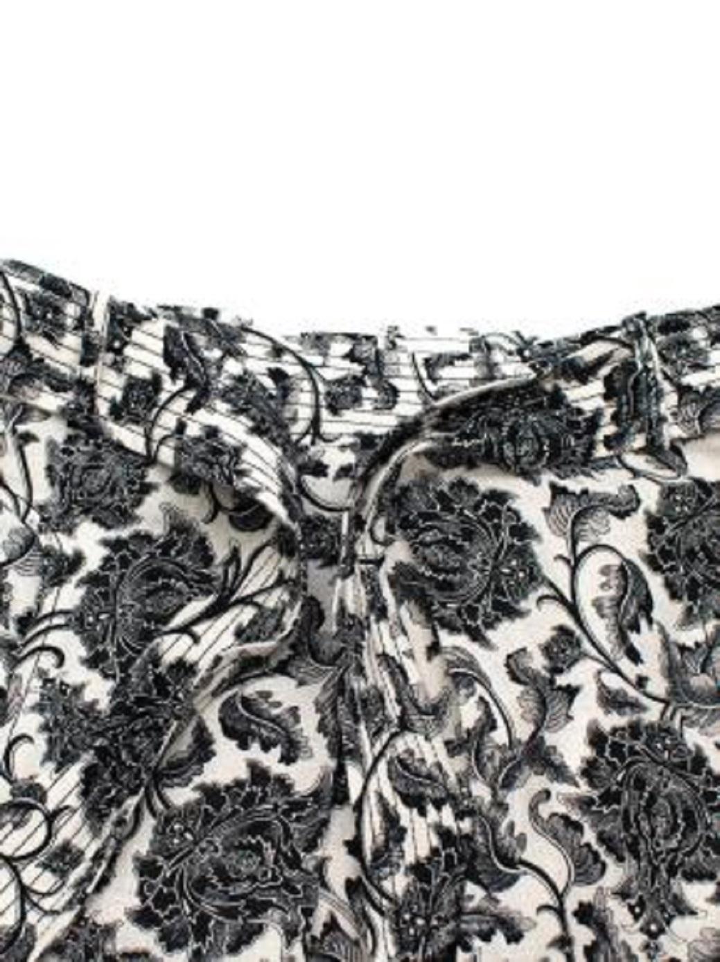 Zimmermann Black & ivory toile print silk-satin camisole & linen skirt In Good Condition For Sale In London, GB