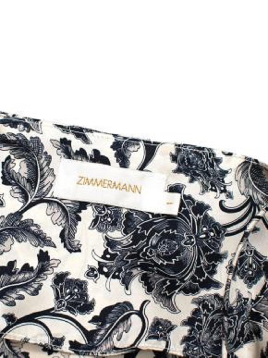 Zimmermann Black & ivory toile print silk-satin camisole & linen skirt For Sale 1
