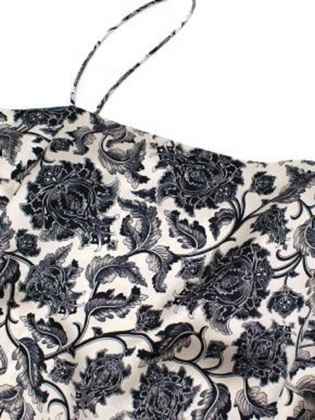 Zimmermann Black & ivory toile print silk-satin camisole & linen skirt For Sale 5