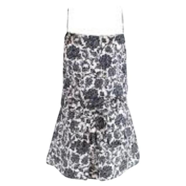 Zimmermann Black & ivory toile print silk-satin camisole & linen skirt For Sale