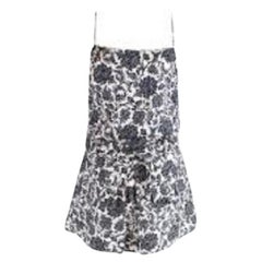 Zimmermann Black & ivory toile print silk-satin camisole & linen skirt