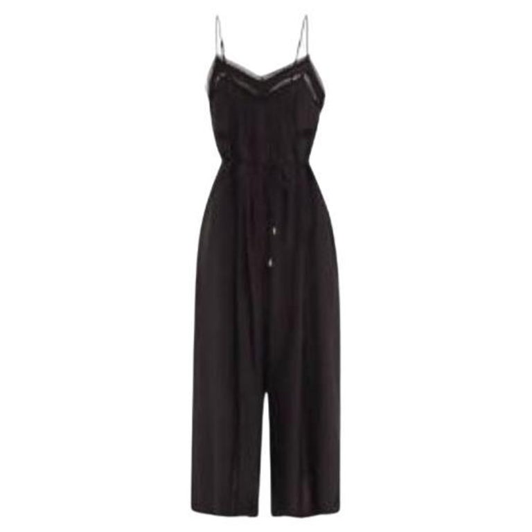 Zimmermann Black Lace Trimmed Cropped Jumpsuit For Sale at 1stDibs