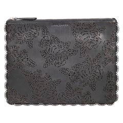 Zimmermann Black Leather Floral Laser Cut Clutch