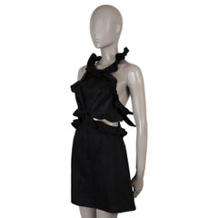 ZIMMERMANN black linen 2022 POSTCARD CUT-OUT MINI Dress 0 XS