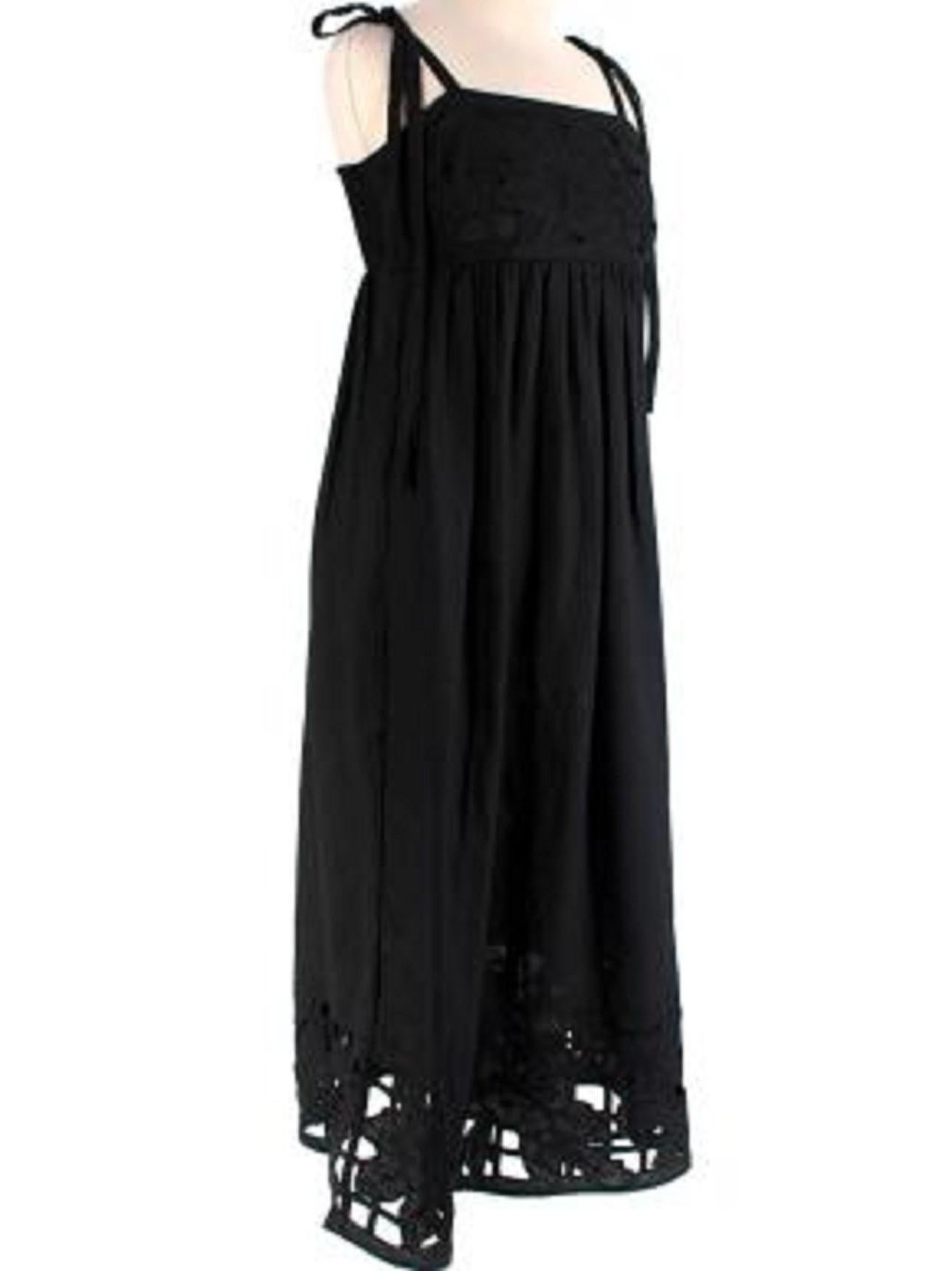 Zimmermann Black Linen Juno Dress In Excellent Condition For Sale In London, GB